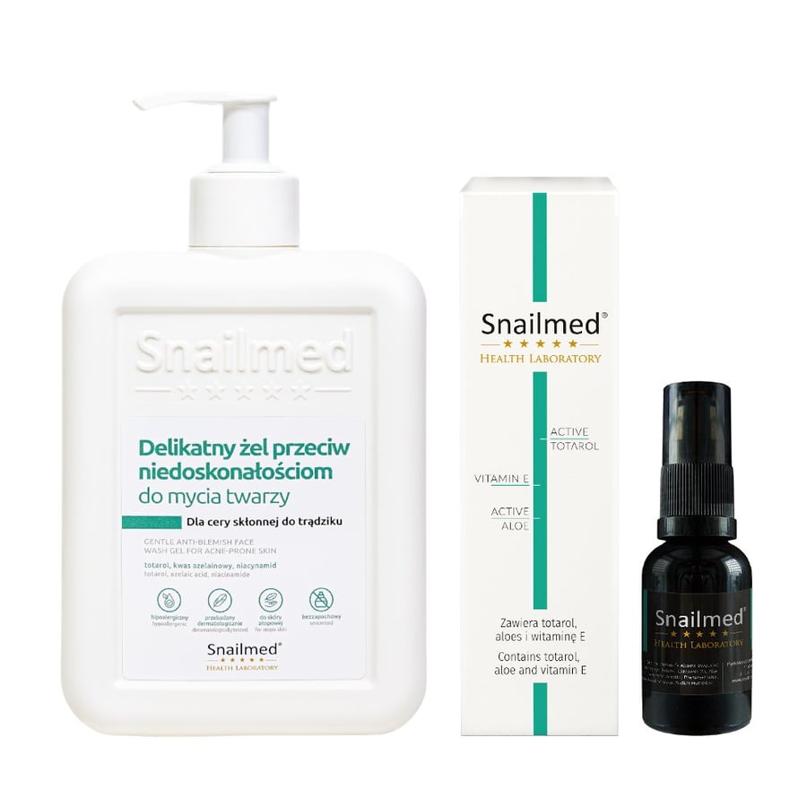 

Гель для лица Snailmed Anti-Imperfection Face Gel 300 мл + Сыворотка от прыщей и пигментных пятен 15 мл