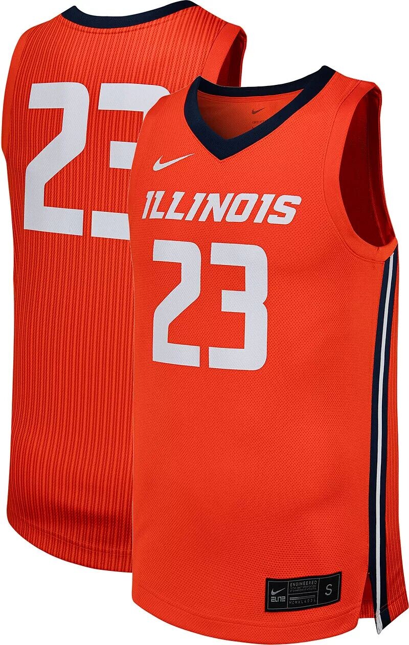 

Мужская баскетбольная майка Nike Illinois Fighting Illini #23 оранжевого цвета