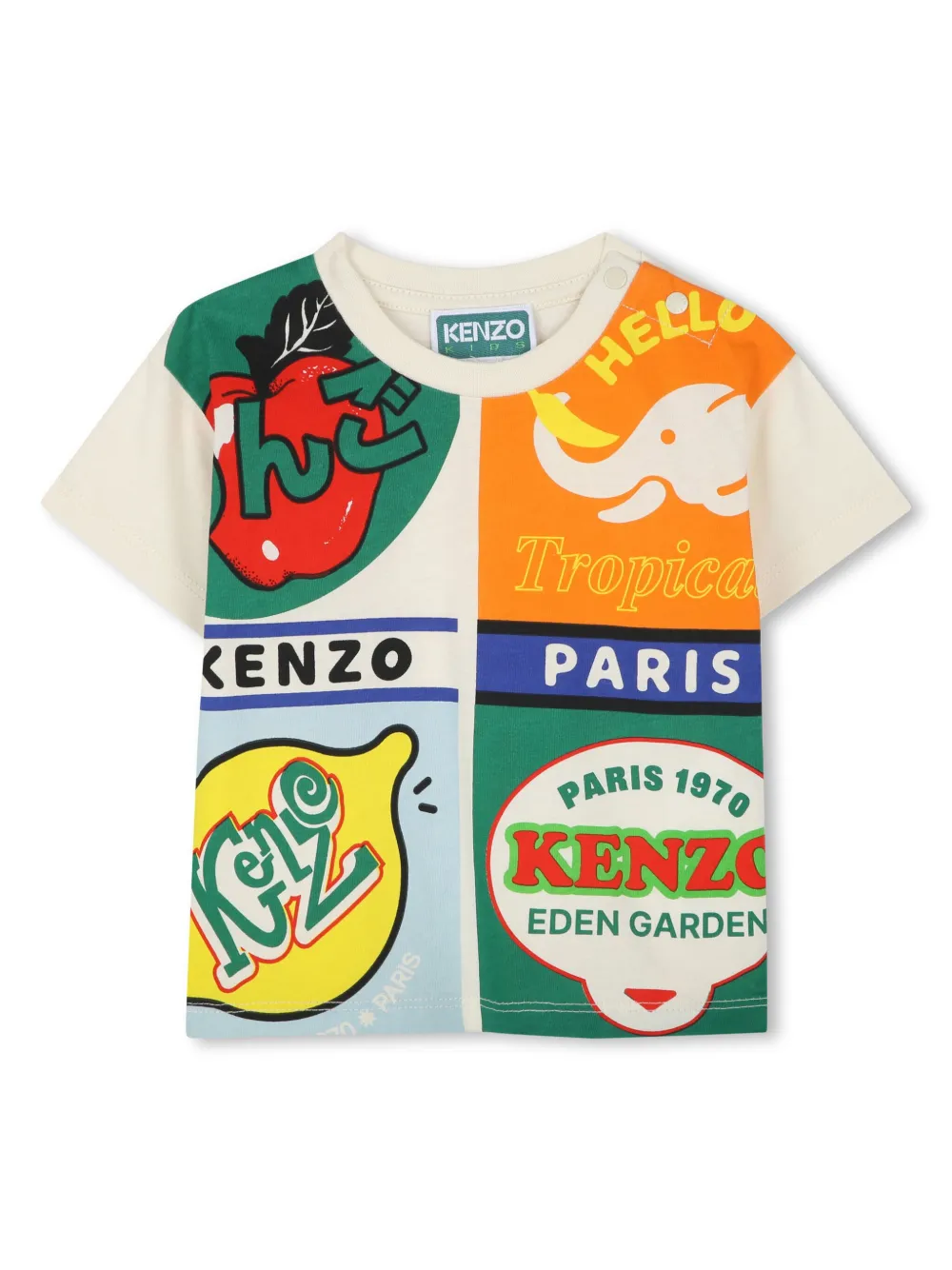 

Футболка с графичным принтом Kenzo Kids, нейтральный