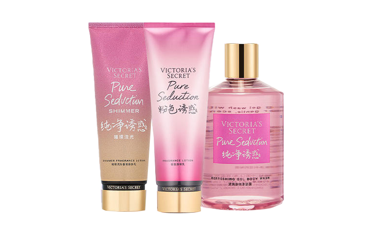 Набор средств по уходу за телом Victoria's Secret Pure Seduction Fragrance: лосьон, 236 мл*2 + гель для душа, 300 мл