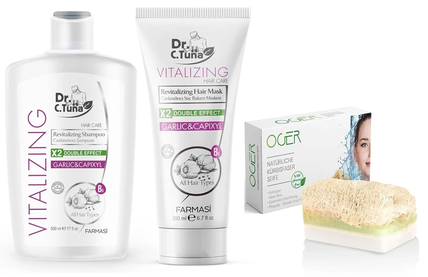 Набор для ухода за волосами Revitalising Garlic & Capixyl от OG-ER Farmasi Dr. C.Tuna Og-Er