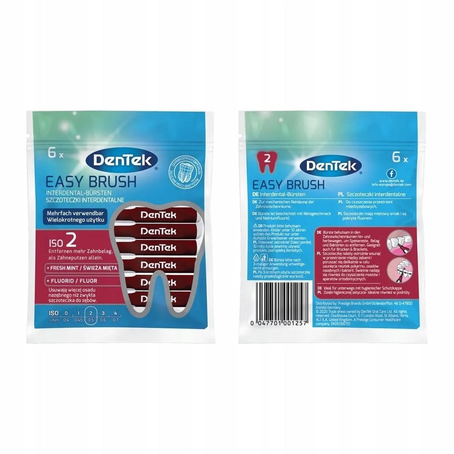 

DENTEK Easy Brush ISO 2, межзубные ершики, 6 шт.