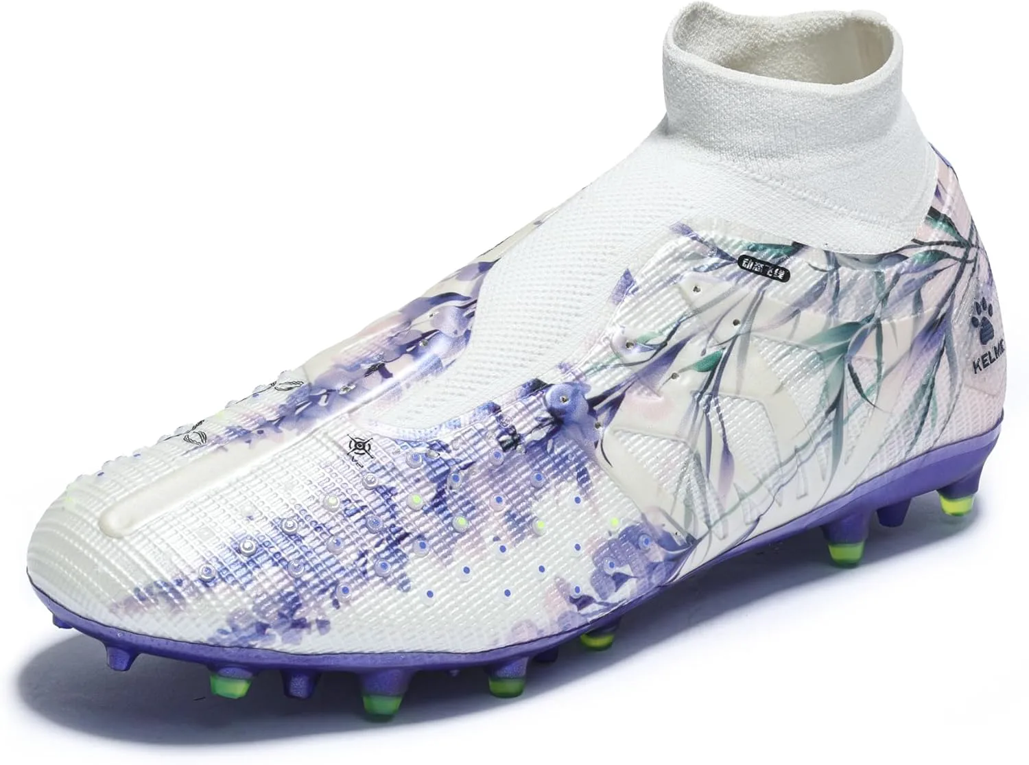 Футбольные бутсы KELME Flash без шнурков для мужчин, высокие, легкие, для игры на улице, унисекс, для взрослых и молодежи, искусственная многоповерхностная подошва, фиолетовый — фото 4
