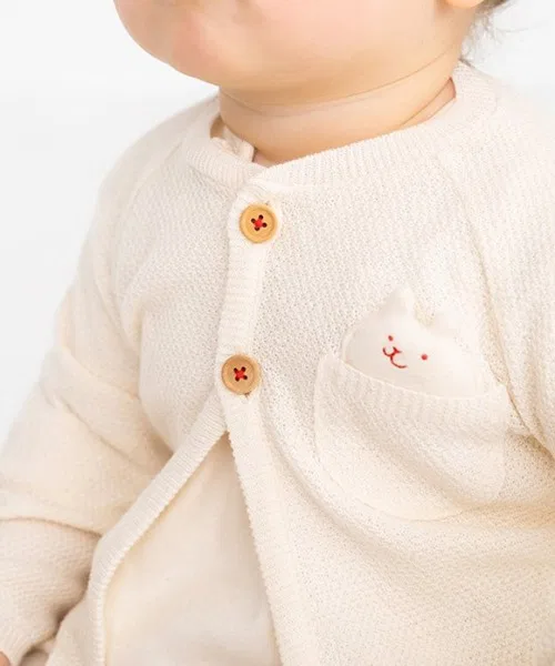 【pompkins BABY】Кардиган из органического вязаного пике для малышей
