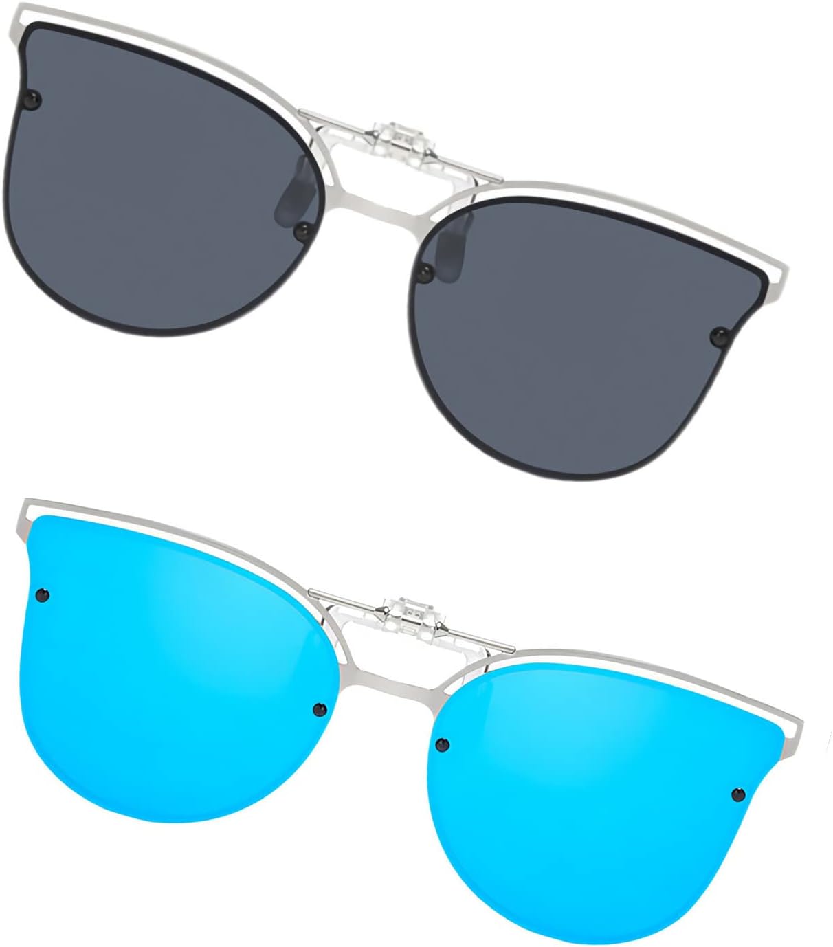 

Солнцезащитные очки, надеваемые поверх обычных очков, поляризованные солнцезащитные очки с зажимом для очков с диоптриями, откидные очки для рыбалки и вождения RuiJinGen, Am12 - Greyblue