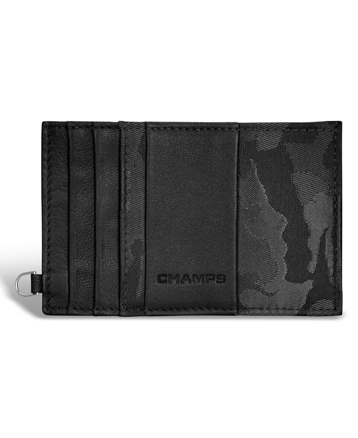 

Мужской кожаный тонкий картхолдер Camo Collection CHAMPS, черный