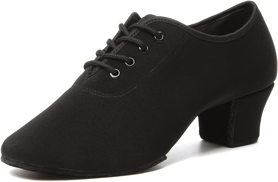 

Женские канвасовые танцевальные туфли HIPPOSEUS для латинских танцев, шнуровка, для бальных, сальсы и танго, закрытый носок, модель 701, черный