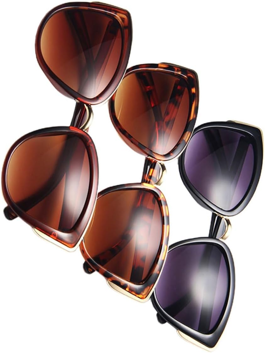 

Набор из 3 винтажных женских солнцезащитных очков «кошачий глаз» из пластика, очки для отдыха на природе и пляже, декоративные ретро-солнцезащитные очки в черной, леопардовой и коричневой оправе Beavorty, Assorted Color