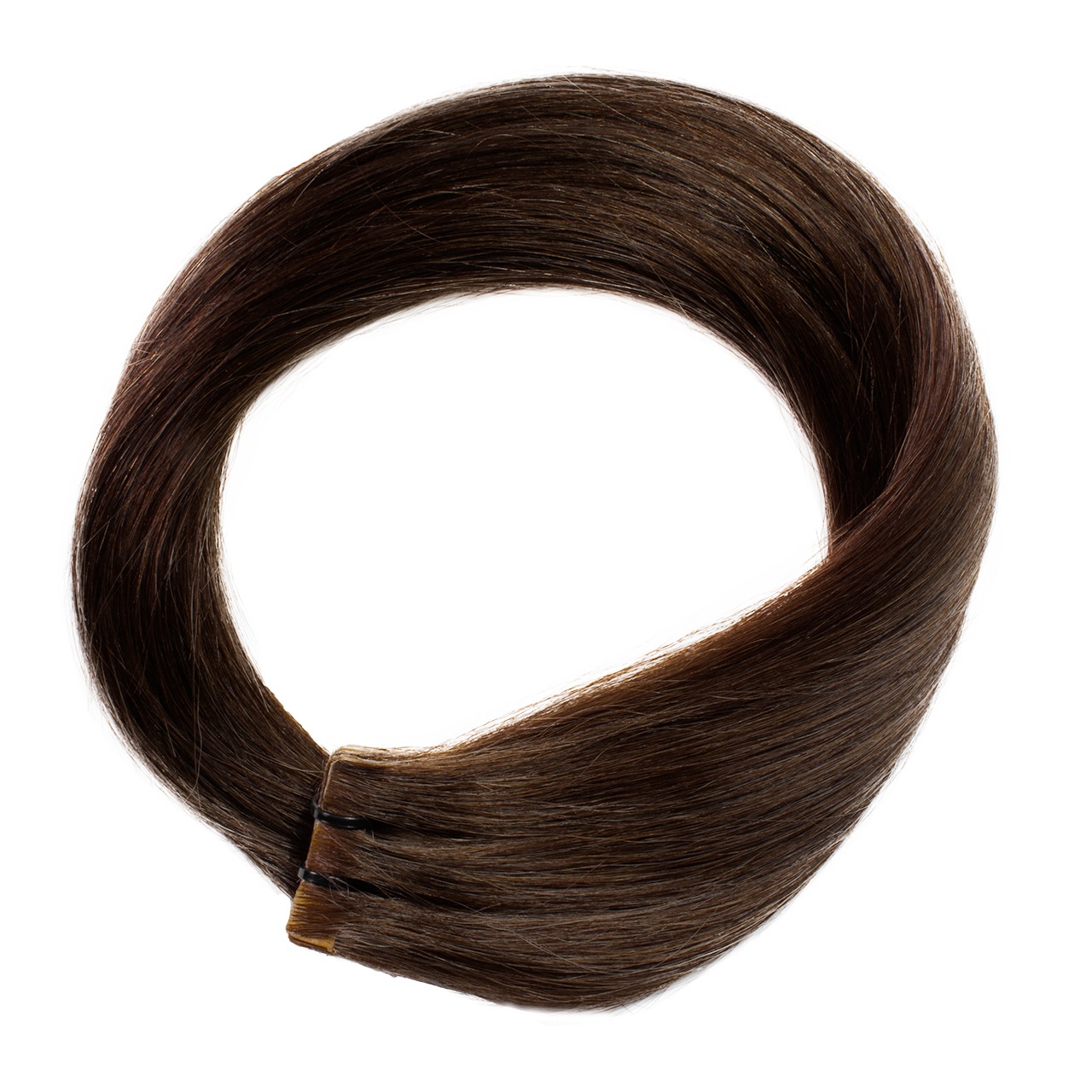 Накладные волосы invisible tape extensions premium echthaar #4/77 mittelbraun braun-intensiv Hair2Heart, 50cm, количество 10 шт. — фото 2