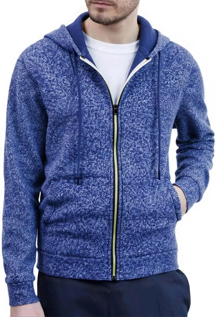 Толстовка на молнии с капюшоном, флисовая, Navy Blue — фото 4