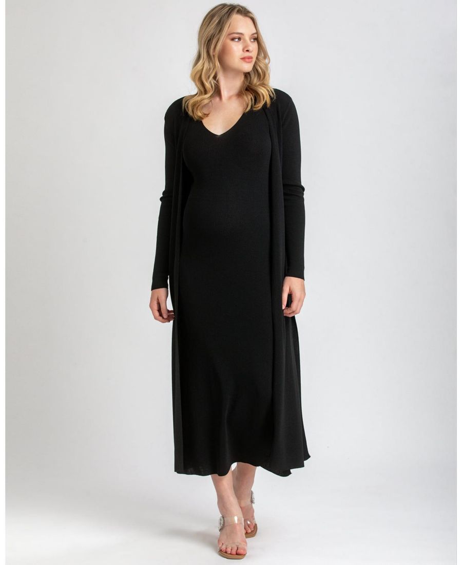 

Кардиган-тюльпан из вискозного трикотажа для беременных с боковыми разрезами PIETRO BRUNELLI MATERNITY, Black