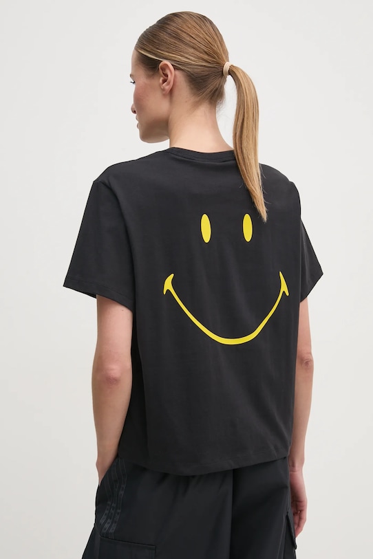 

Хлопковая футболка X Smiley Adidas Originals, черный