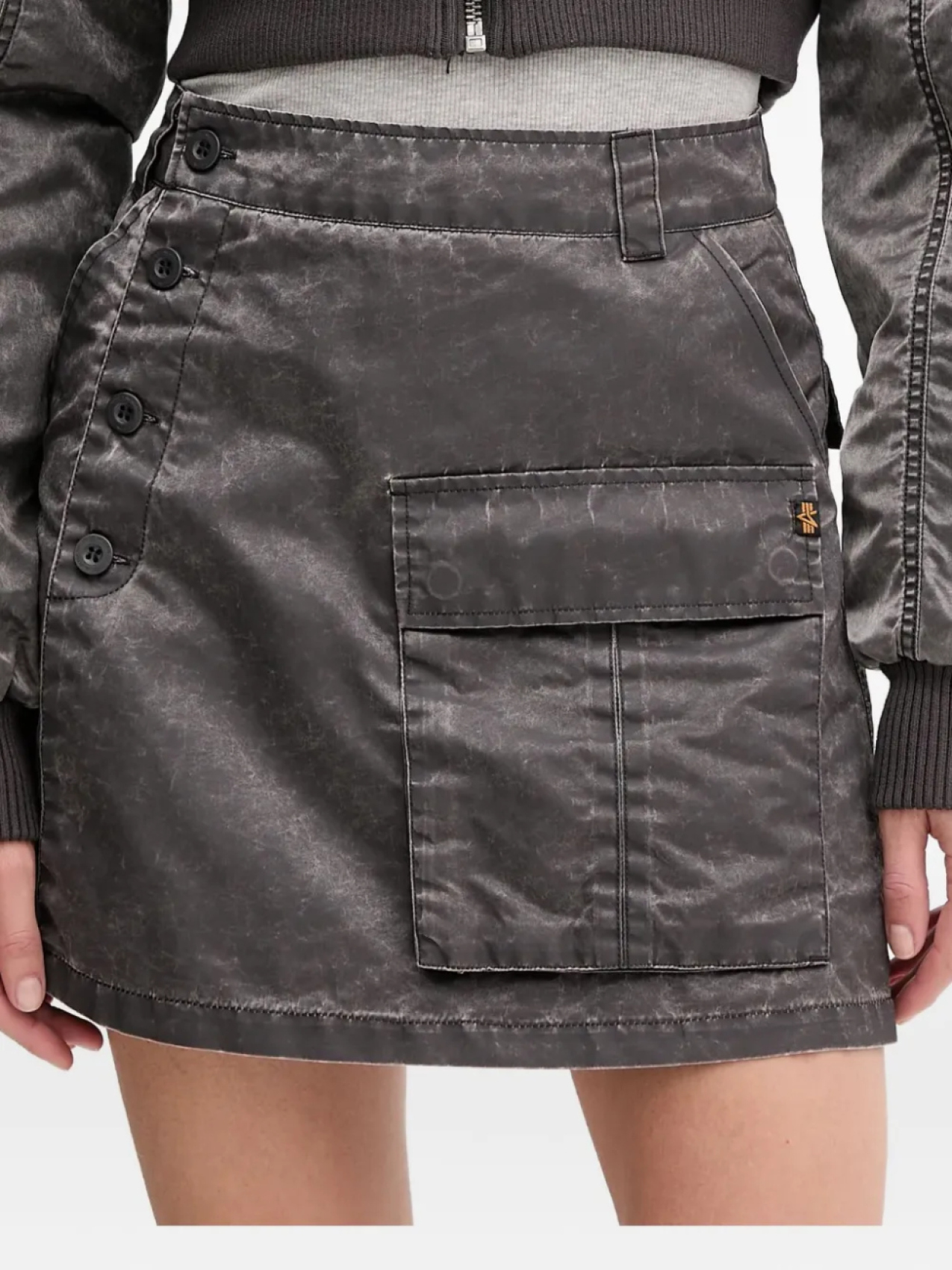 

Юбка-карго Alpha Industries с застежкой на пуговицы, серый