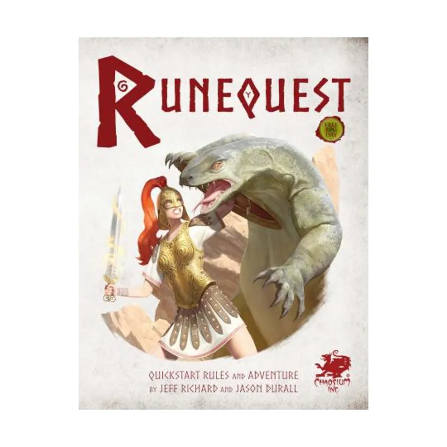 

Roleplaying in Glorantha (Free RPG Day 2017), RuneQuest (Chaosium), мягкая обложка