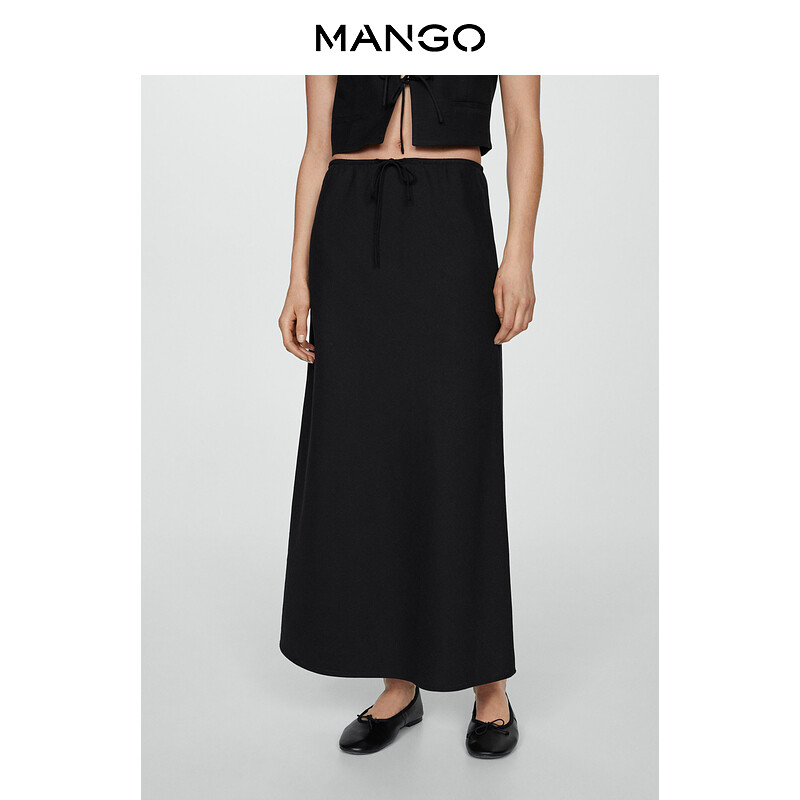 

Женская юбка Mango прямая длинная, черный