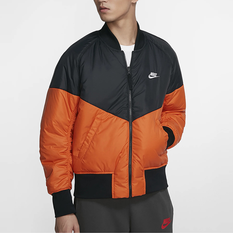 Пуховики мужские orange black multicolor Nike, оранжевый черный мультиколор — фото 4