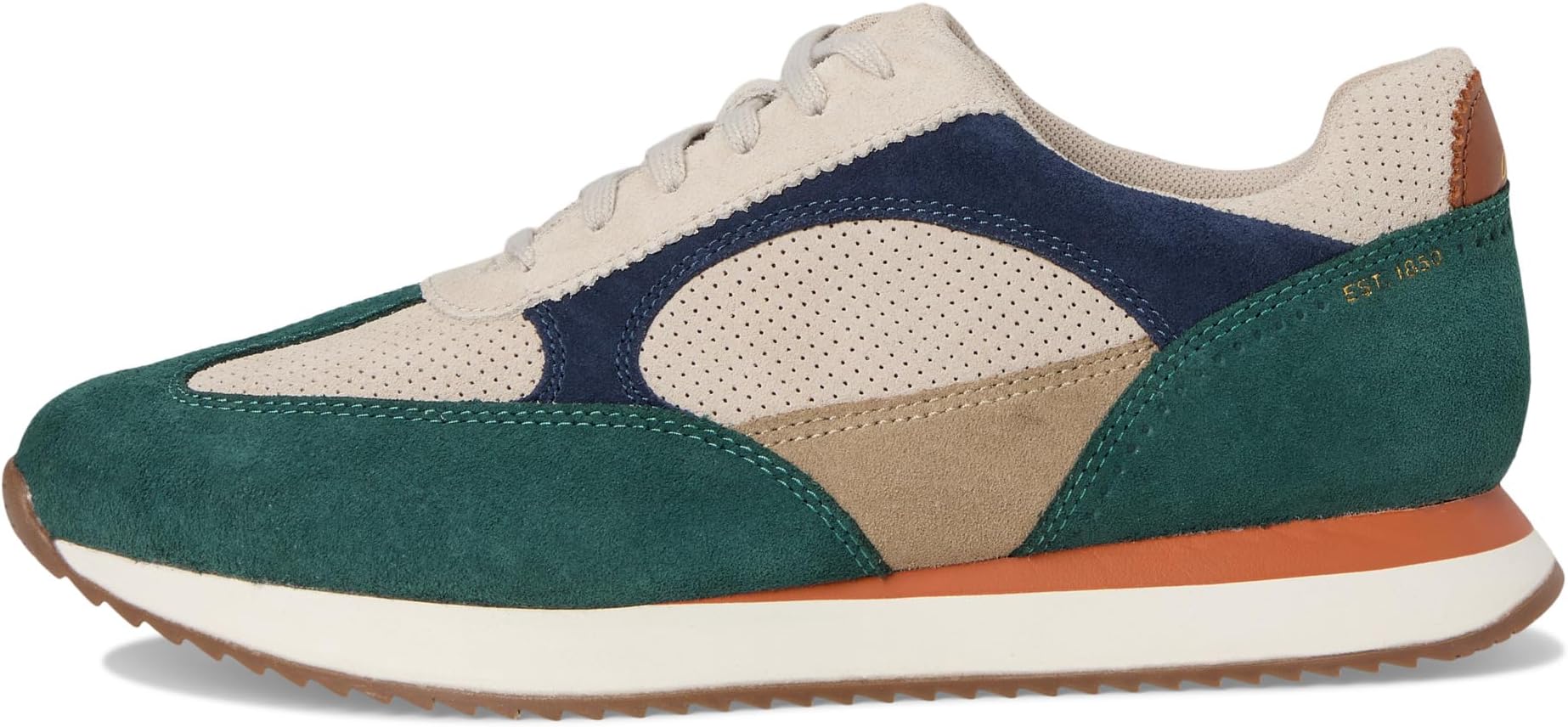 Кроссовки Johnston & Murphy Chase Perfed T-Toe, цвет Green/Beige/Navy Suede — фото 4