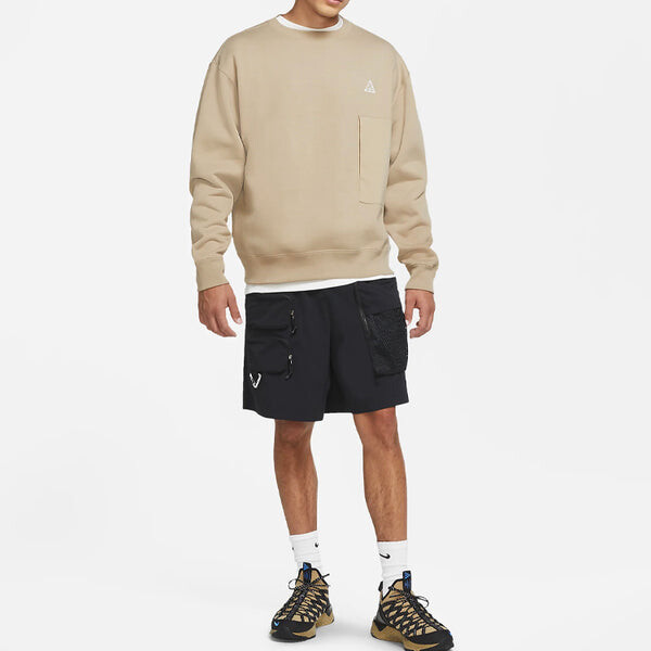 Толстовка Nike ACG Solid Color Casual Sports Round Neck Khaki, хаки — фото 3