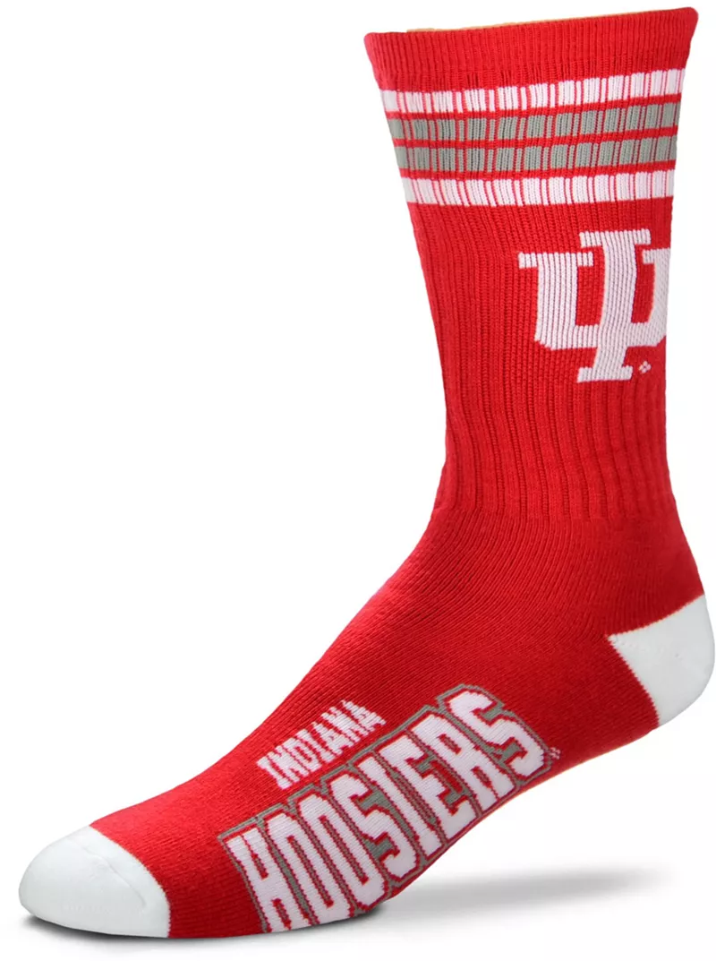 

Носки Deuce Crew с 4 полосками для босых ног Indiana Hoosiers For Bare Feet