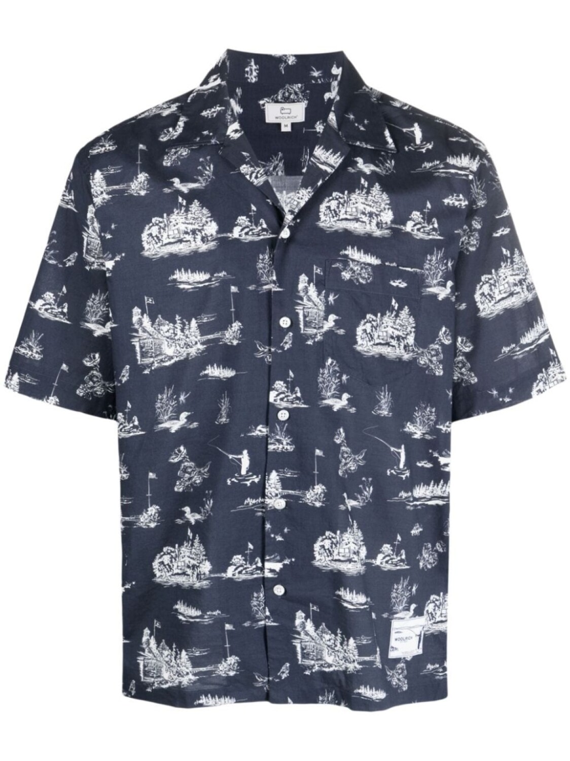 

Woolrich рубашка с принтом, синий