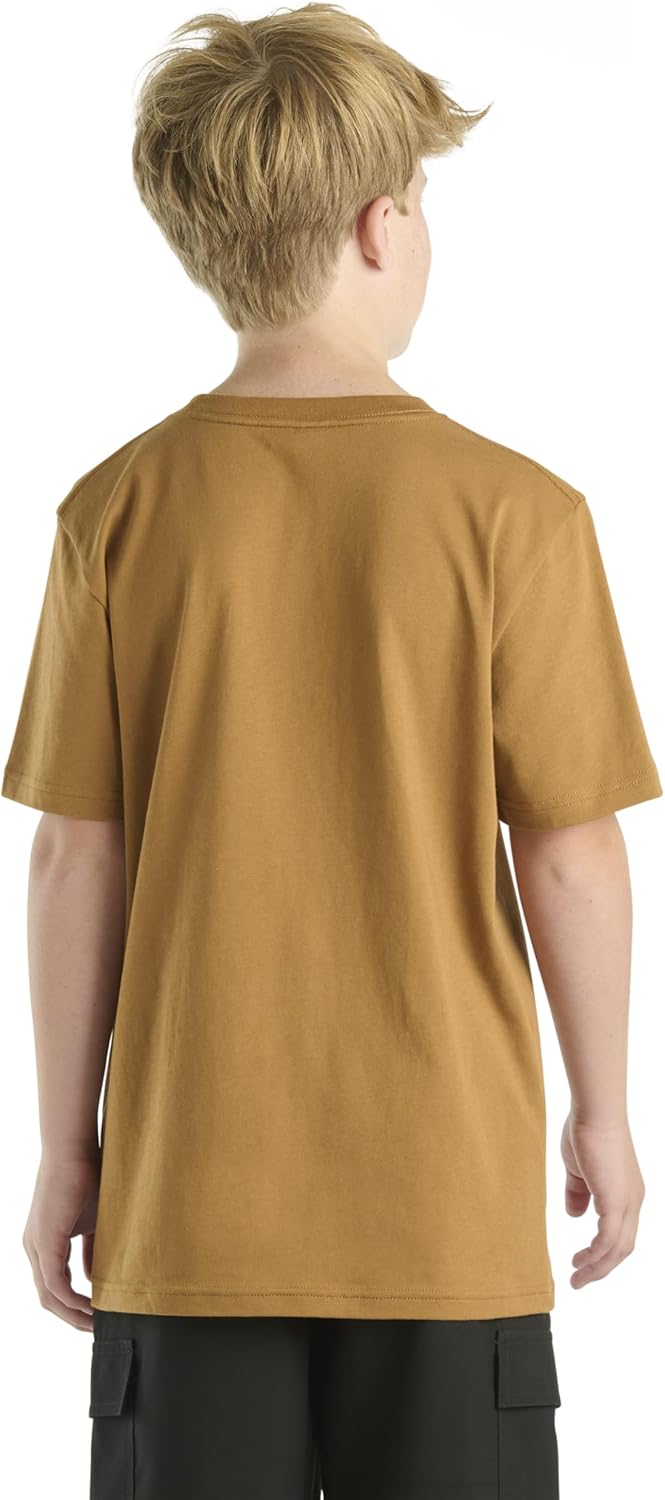 Детская футболка Carhartt CA6655 с коротким рукавом и карманом - унисекс, Carhartt Brown (Tonal) — фото 2