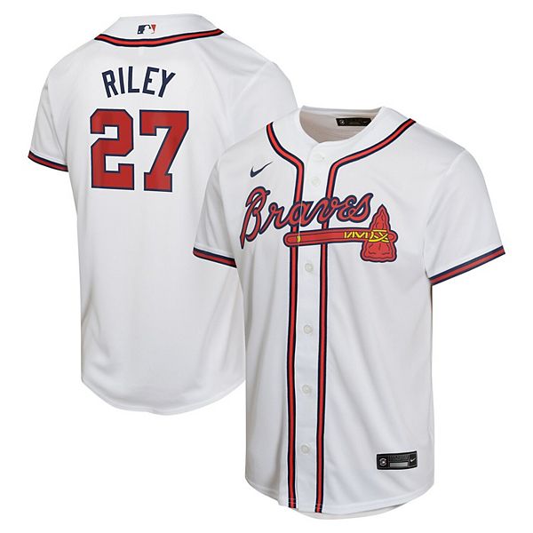 Футболка Atlanta Braves Youth Austin Riley белая домашняя игровая Nike — фото 2
