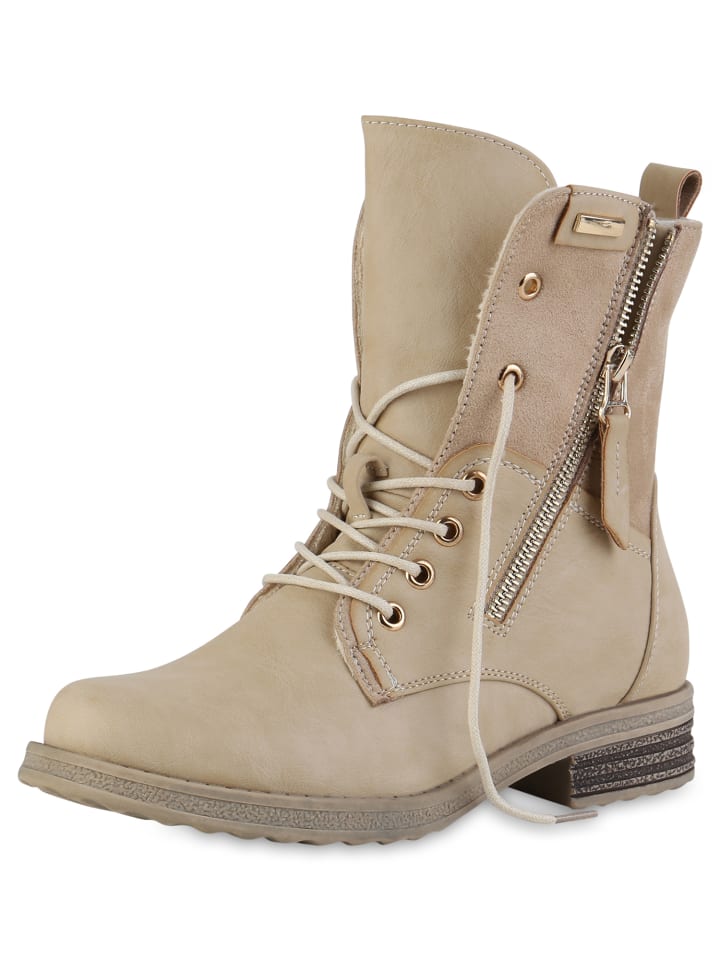 Ботильоны VAN HILL Schnürstiefeletten Bianca, бежевый