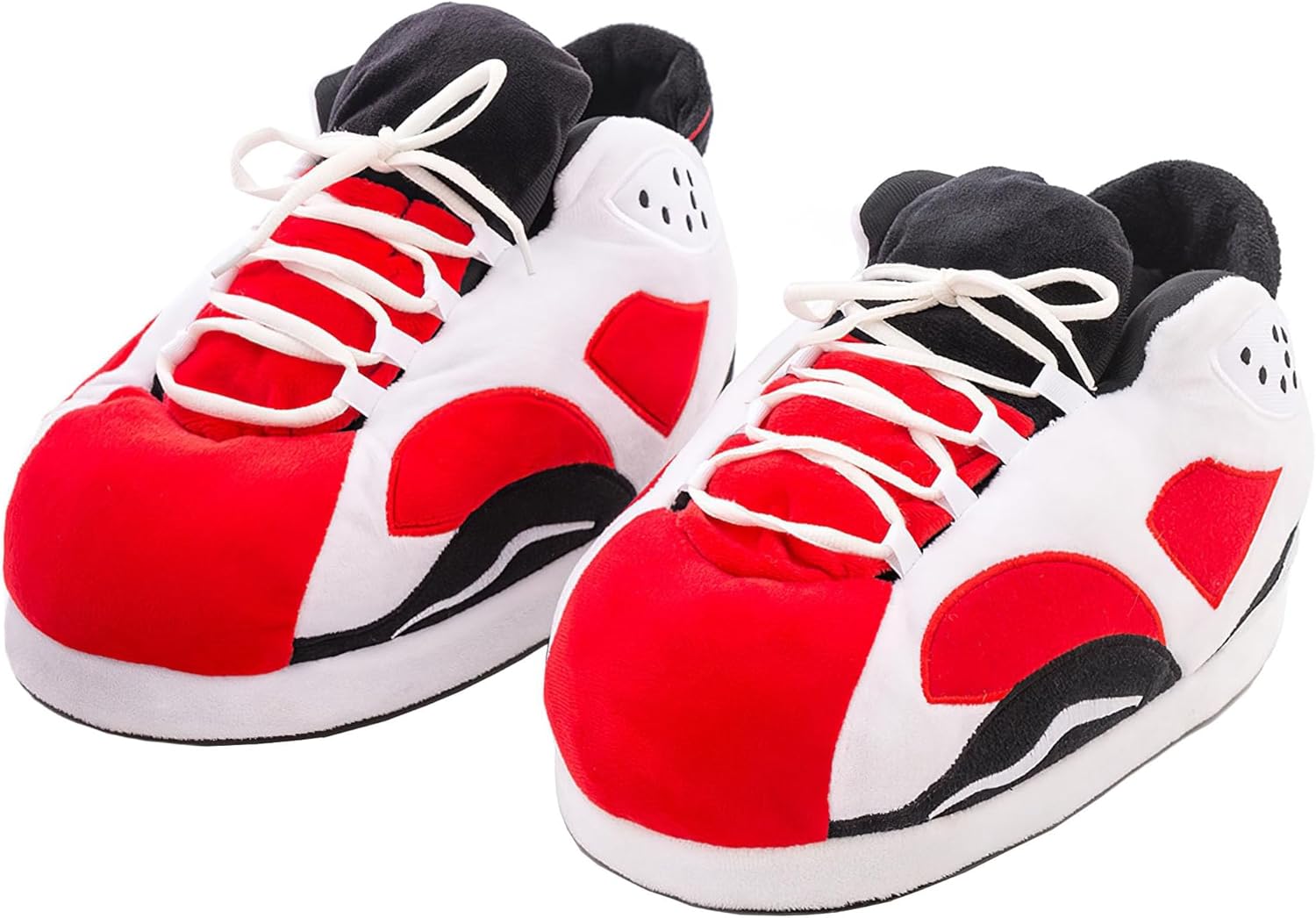 

Унисекс уютные модные большие домашние тапочки-кроссовки с нескользящей подошвой - универсальный размер Mululian, белый/черный/красный