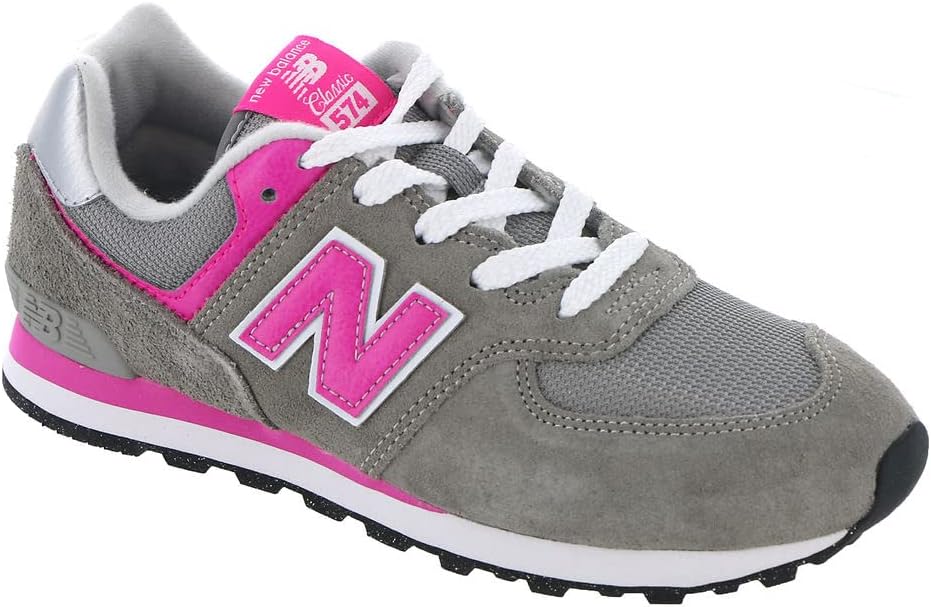 

Кроссовки New Balance Kids' 574 V1 на шнуровке, серый/розовый