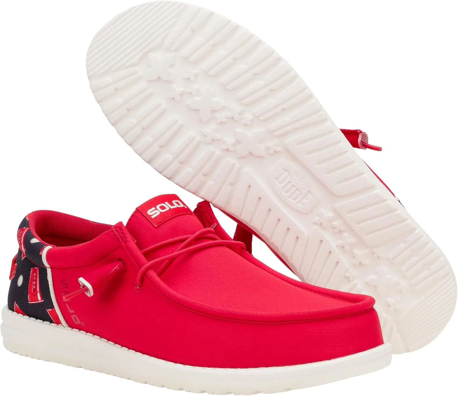 Мужские тапочки HEYDUDE Wally Funk Solo Cup, удобные и легкие, Red / White / Blue — фото 3