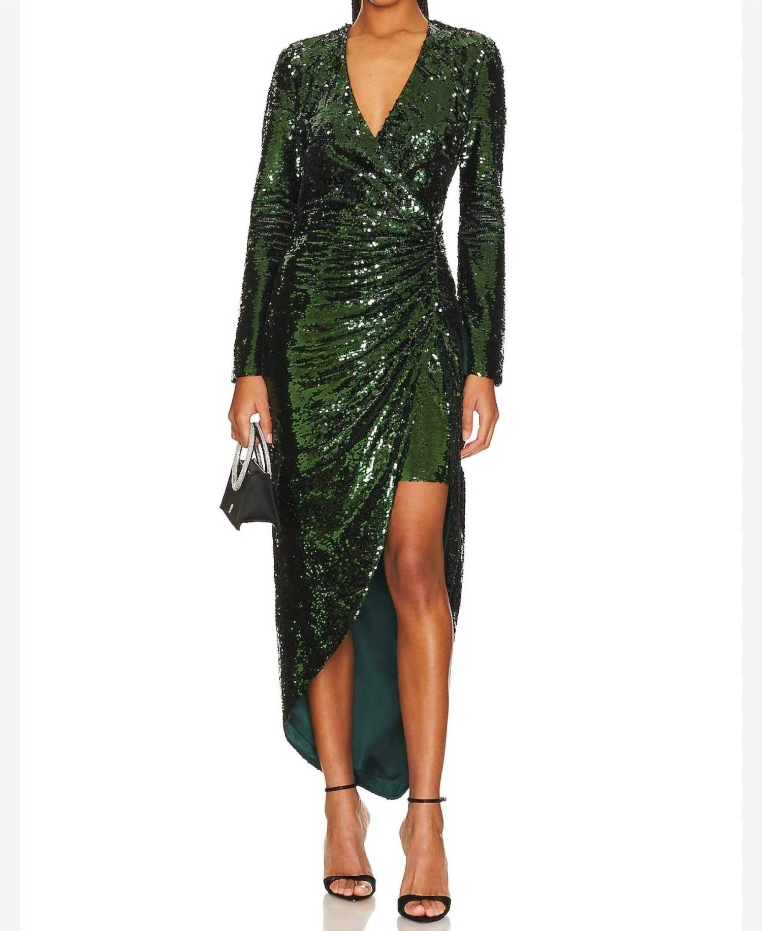 

Платье миди Emersyn с пайетками изумрудного цвета Jonathan Simkhai, изумрудный