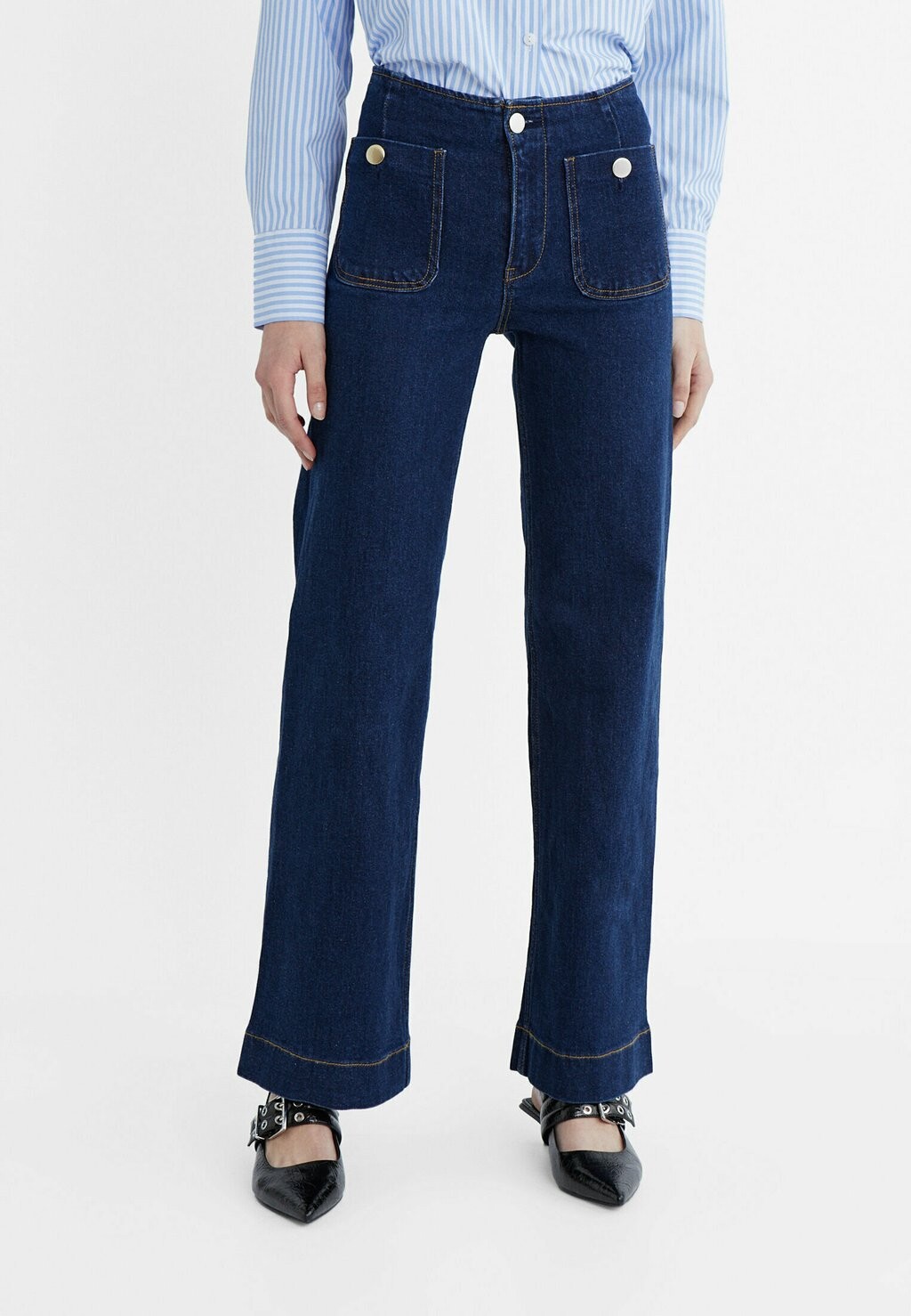 

Джинсы-клеш MINIMALIST WITH POCKETS Stradivarius, цвет dark blue