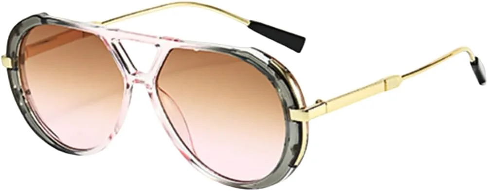 

Ретро овальные металлические солнцезащитные очки для женщин и мужчин, роскошные, модные, в стиле панк, с защитой от УФ-излучения UV400 TOIPASTN, Tea Pink