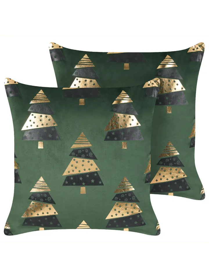 

Декоративная подушка Beliani 2er Set Deko GOLDSPRUCE, цвет grün/gold/schwarz