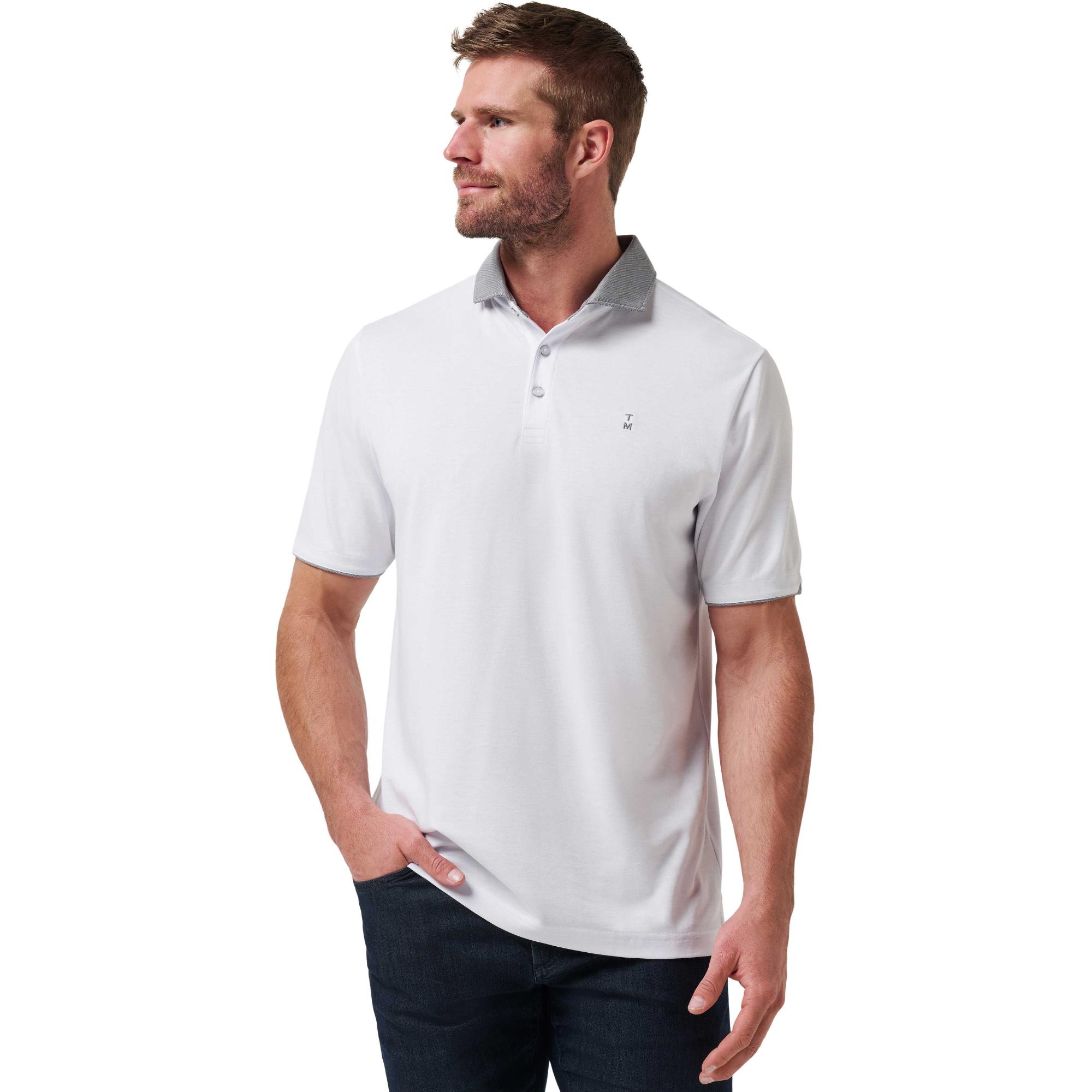 

Мужская рубашка-поло с номером бронирования TravisMathew, White, Белый, Мужская рубашка-поло с номером бронирования TravisMathew, White