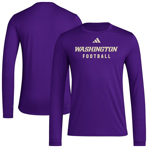Мужская фиолетовая футболка с длинным рукавом Washington Huskies для тренировок Adidas — фото 2
