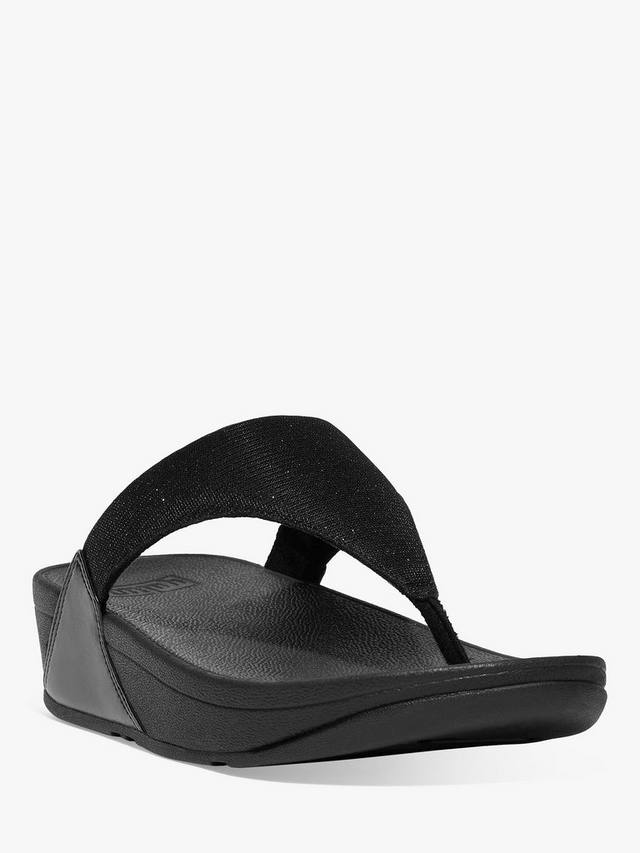Песочники Lulu Shimmer с открытым носком FitFlop, All Black — фото 2