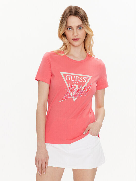 

Футболка стандартного кроя Guess, розовый