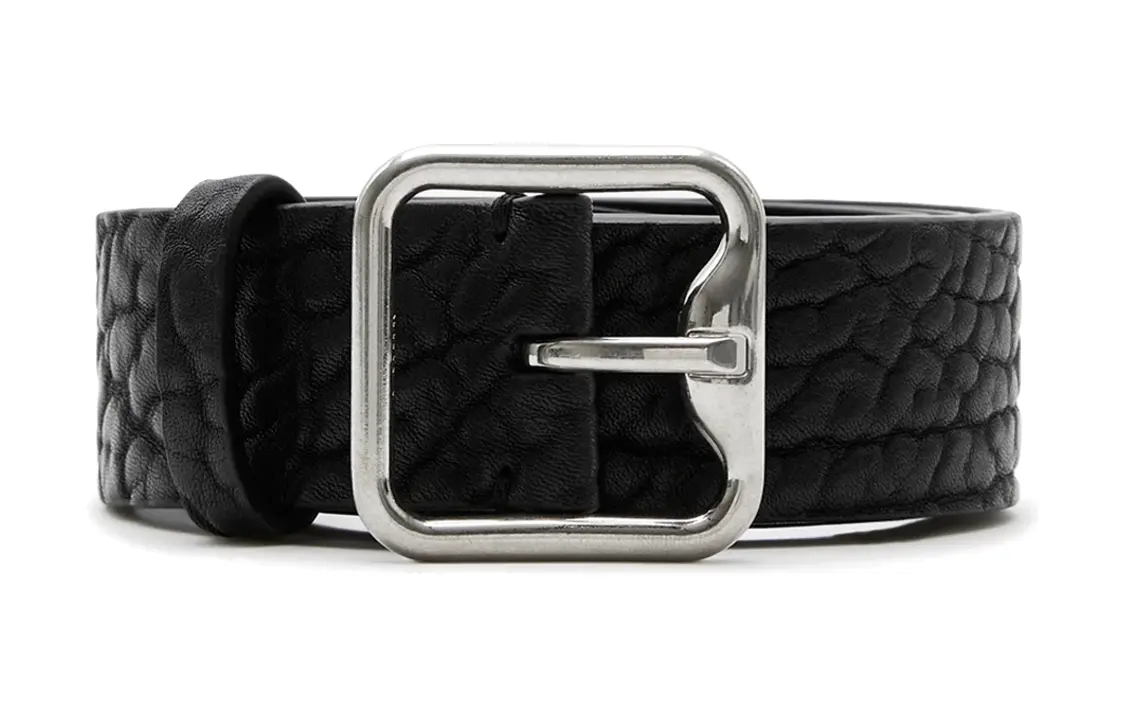 

Burberry Кожаный ремень мужской черный с латунным покрытием палладием шириной 3.5 см, Black