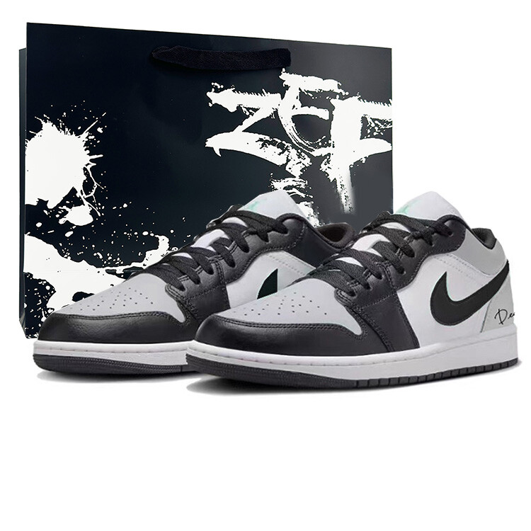 

Кроссовки Air Jordan 1 Vintage Basketball Shoes Men Low-top Black/grey/white, черный