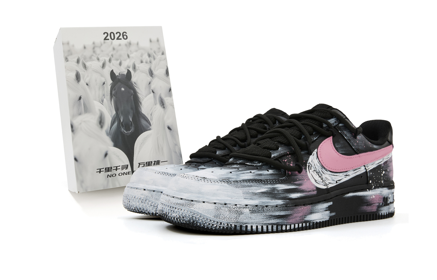 

Nike Air Force 1 Leather Abrasion Resistant Slip Resistant Low top Skateboard Shoes черные розовые белые для подростков