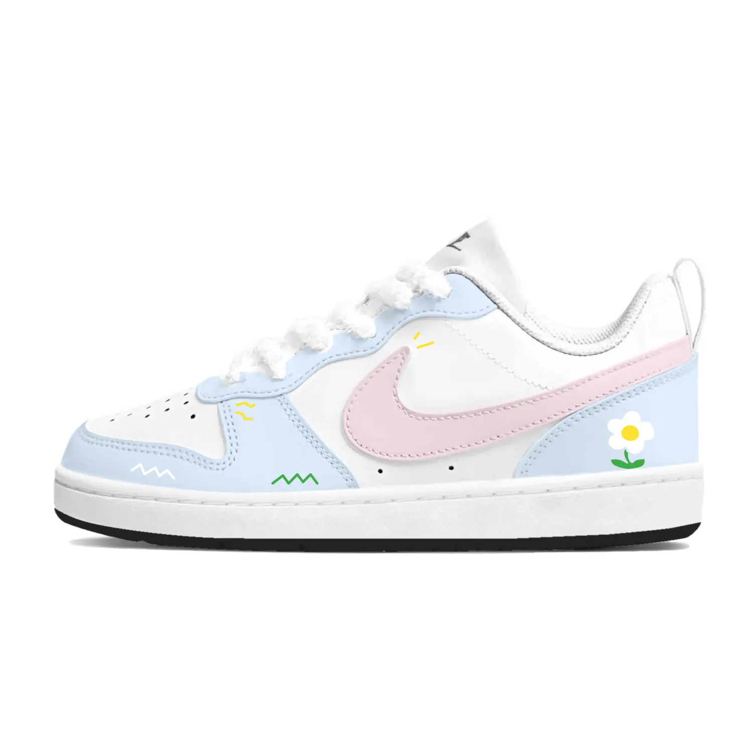 Кроссовки для скейтбординга Court Borough LOW RECRAFT для детей и подростков Nike, синий/розовый — фото 2