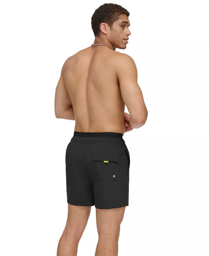 Мужские плавки Volley Modern Euro 5" с эластичным поясом и логотипом Calvin Klein, черный — фото 2