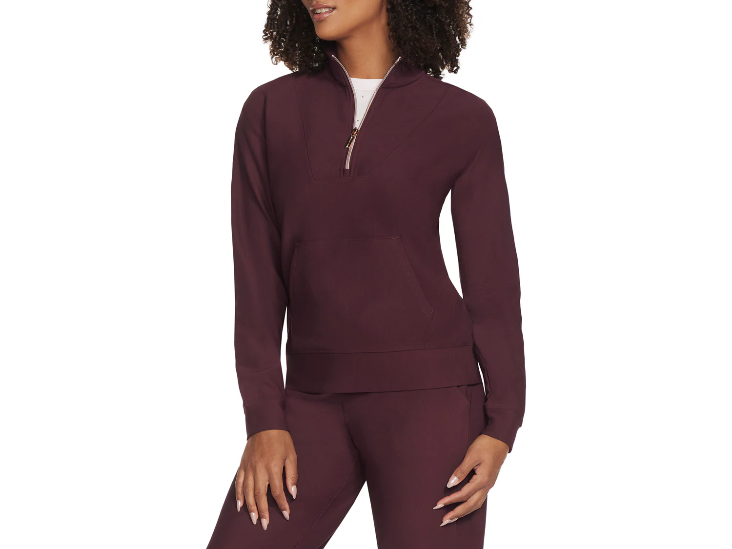 

Куртка GO LUXE Rib Women's Quarter Zip Sweatshirt Skechers, цвет burgundy