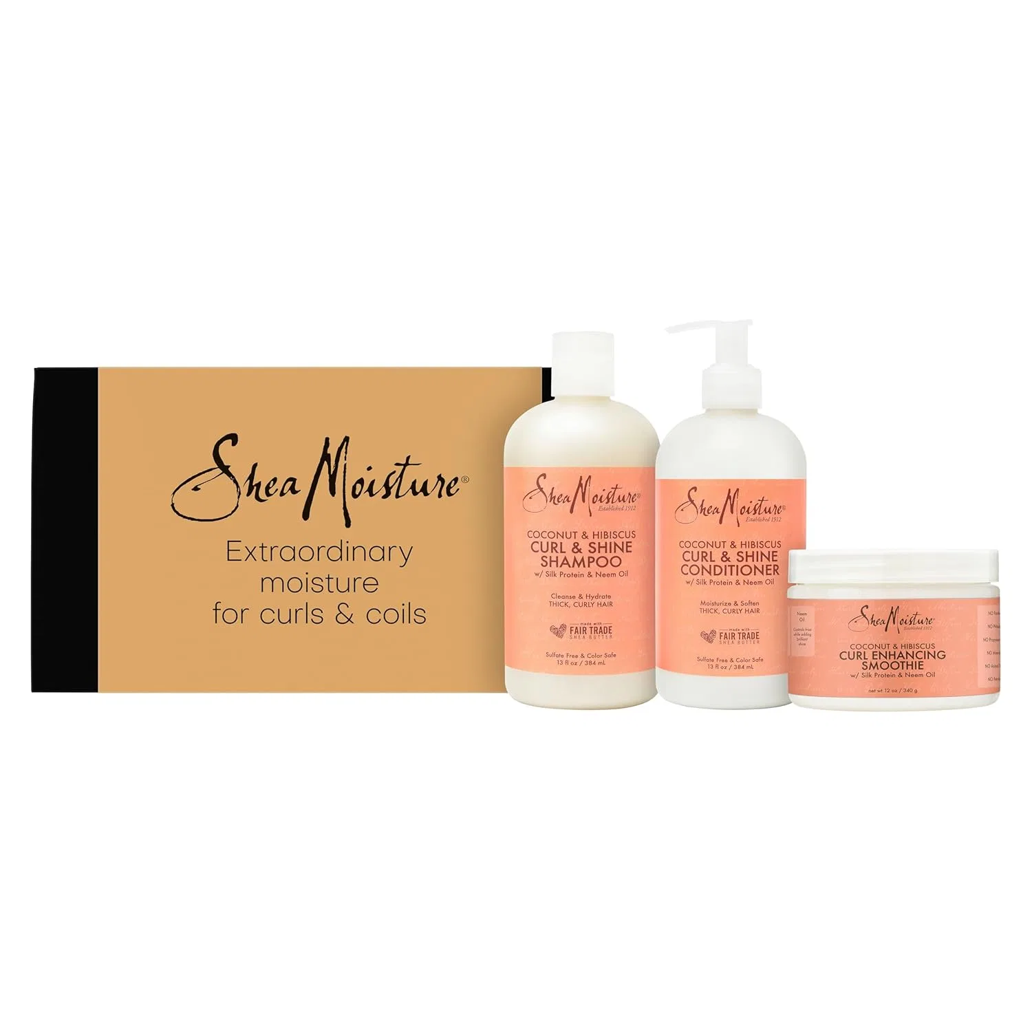 Набор для вьющихся волос SheaMoisture Curl & Shine с кокосовым маслом и гибискусом Shea Moisture