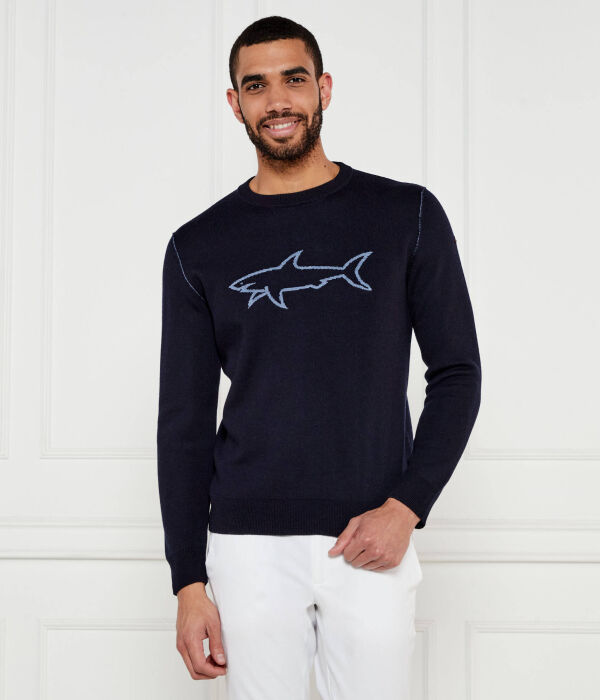 

Шерстяной свитер Regular fit Paul&Shark, синий