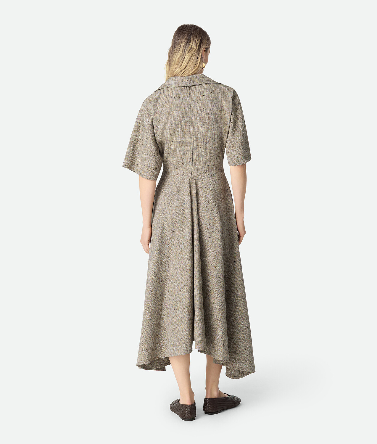 Fleck viscose dress BOTTEGA VENETA, сахара мел/мульти — фото 3