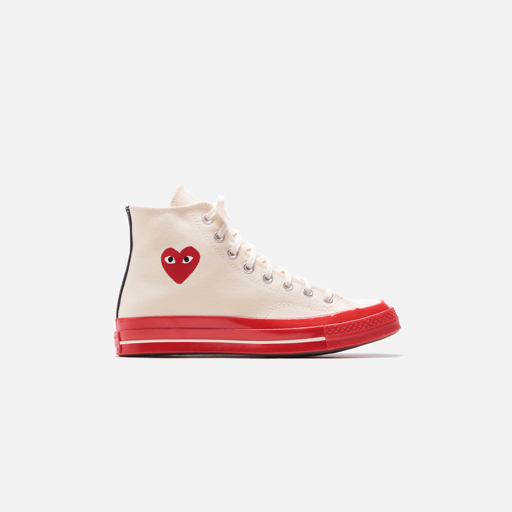 

Кроссовки Converse x Comme des Garçons CDG Play Red Sole High Top, цвет Off White