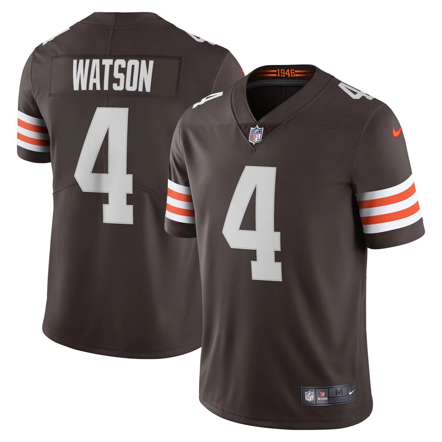Мужское джерси Deshaun Watson Brown Cleveland Browns Vapor Limited Nike — фото 4
