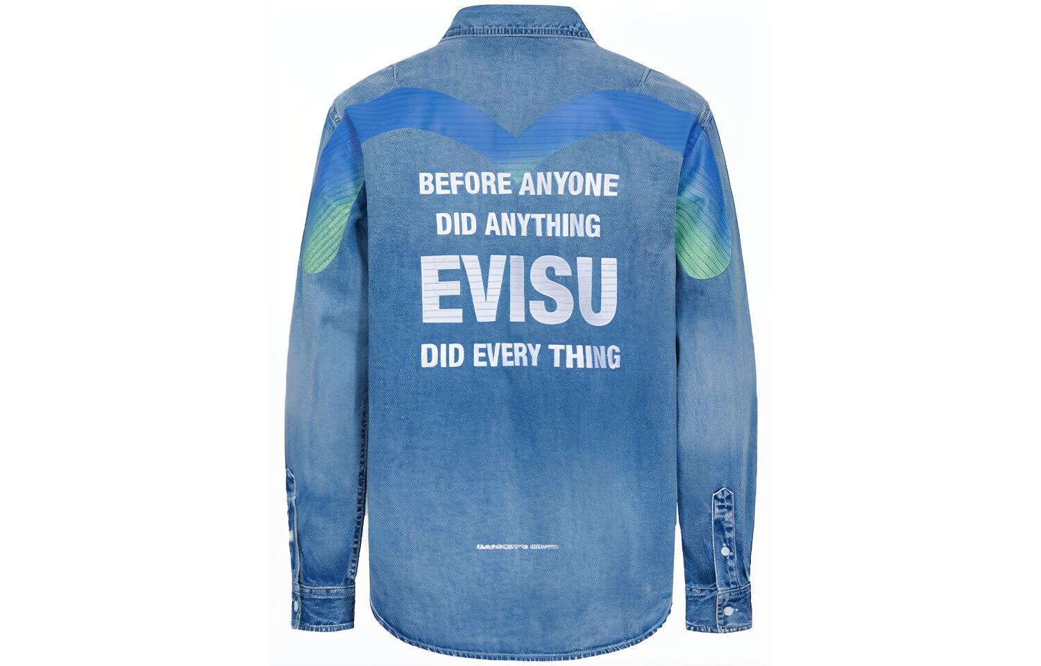 

Рубашка мужская джинсовая синяя Evisu, синий